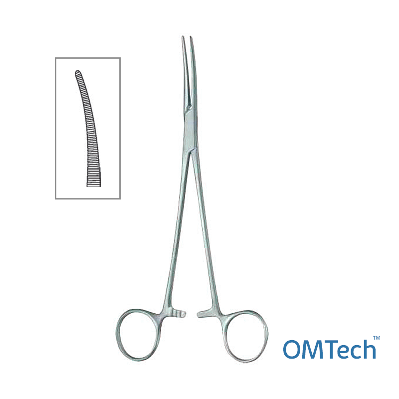 Затискач гемостатичний за Dunhill (Данхіл), вигнутий, довжина 18,5 см INSIDEMED